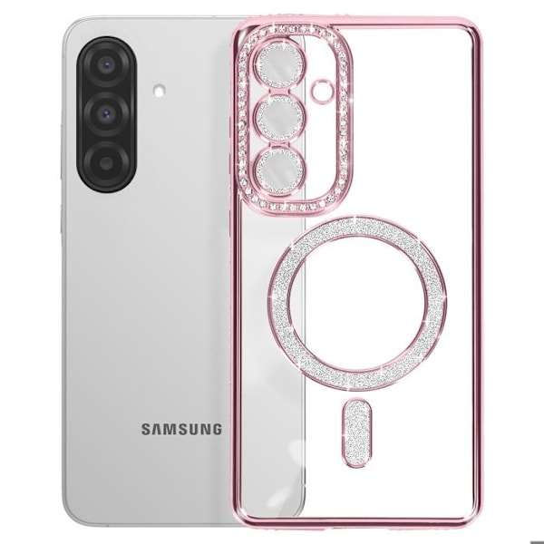 Coque Diamant för Samsung Galaxy A36 MagSafe Contour Strass Rosa Rosa