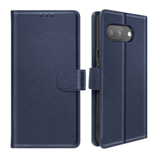 Plånboksfodral för Google Pixel 9a Chesterfield Grainé Ställfunktion Mörkblå Blå
