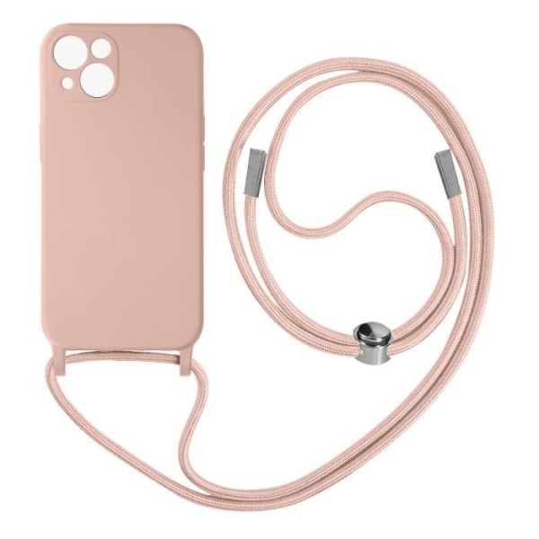 Apple iPhone 13 Mini Halvstivt lanyard-etui med halsrem 80 cm pink Rosa