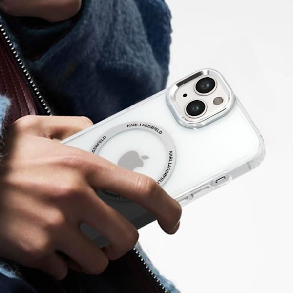 MagSafe Fodral för iPhone 14 Plus Bi-material Förstärkta hörn Karl Lagerfeld Transparent