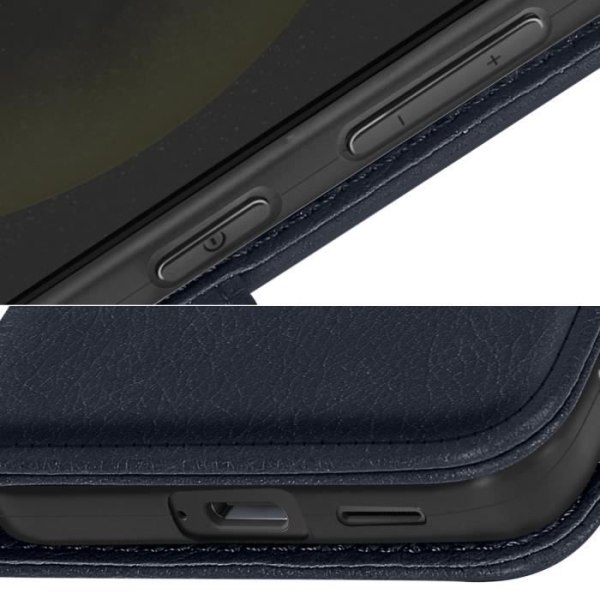 Fodral till Samsung Galaxy S24 - AVIZAR - Chesterfield Series - Plånbok och videohållare - Blå Blå