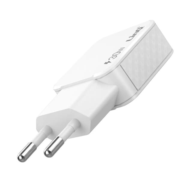 Universal USB-C og USB-A 30W dobbeltport oplader LinQ hvid Vit