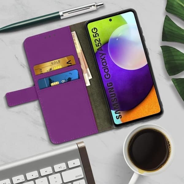 Housse - Samsung - Galaxy A52/A52s - Lilla - Silikonegummi - Videostøtte Violett