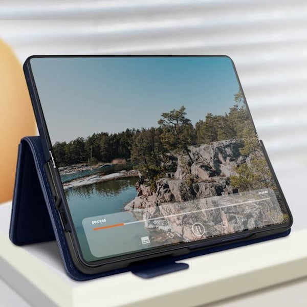 Kotelo Galaxy Z Fold 6:lle - AVIZAR - Magneettinen välilompakko - Midnight Blue - Puolijäykkä - Seka Blå