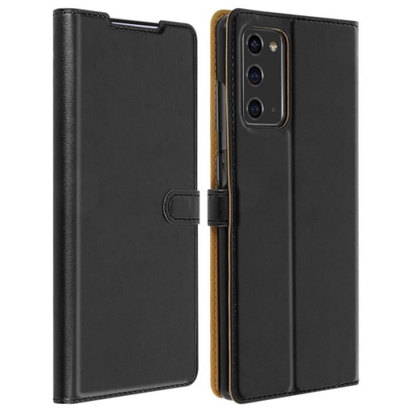 Housse folio - BIGBEN - Galaxy Note 20 - Øko-læder Sort - Kortholder - Multifunktionel støtte Svart