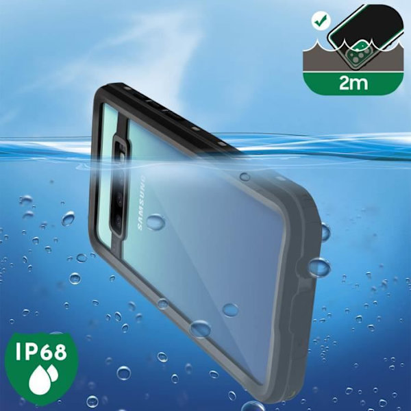 Coque - REDPEPPER - Samsung Galaxy S10 Plus - Vandtæt 2m - Bi-materiale - Slagfast Svart