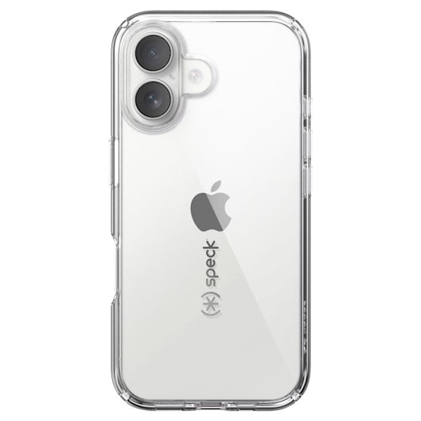 iPhone 16 Plus Kansi Kaksoiskerroksinen Putoamissuoja 2.4m GemShell Speck Läpinäkyvä Vit