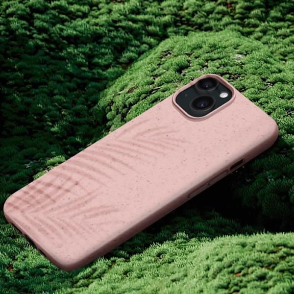 Fodral till iPhone 15 Silikon Anti-Fingeravtryck Återvinningsbart klassiskt fodral Organisk Rosa - AVIZAR - Mjukt - Blandat Rosa