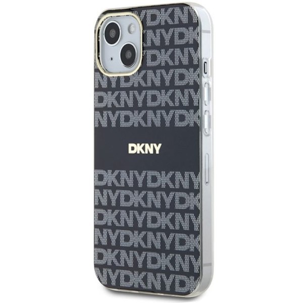 IPhone 15-fodral - DKNY IML DKNY IML Mono & Stripe MagSafe (DKHMP15SHRHSEK) - Noir