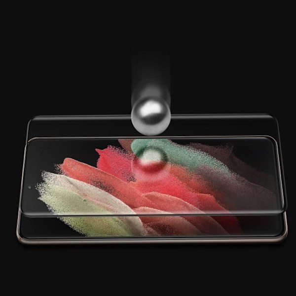 Glas för Samsung Galaxy S21 Ultrahärdat glas Fasad kant Full Adhesion Svart Svart