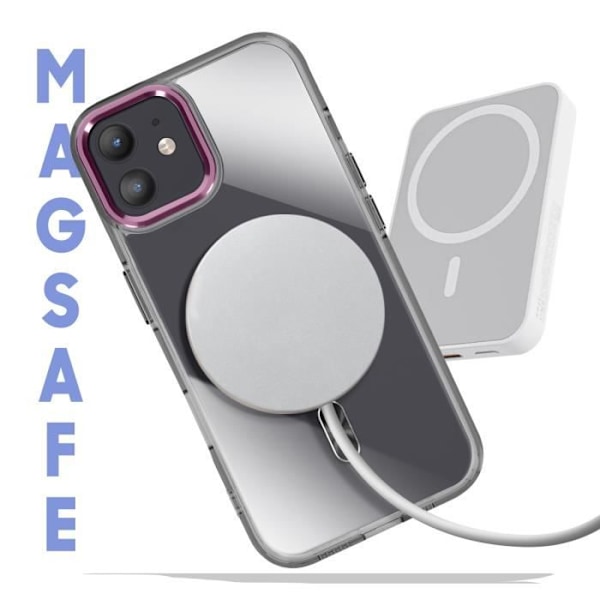 Coque MagSafe för iPhone 11 Bakstycke Glas Färg Svart Svart