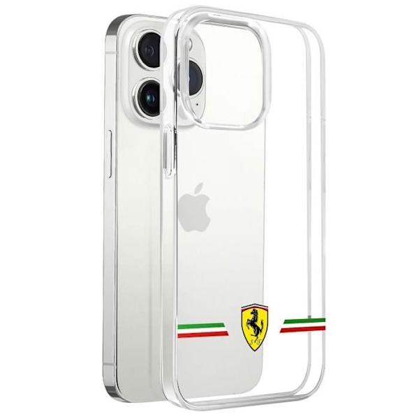 Kotelo iPhone 13 Prolle Bi-material yhteensopiva QI Ferrari Transparent Transparent