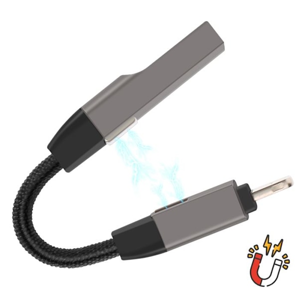 Magneettikaapeli iPhone Lightning / USB Kompakti Avainnauha 9.7cm Swissten Harmaa Grå