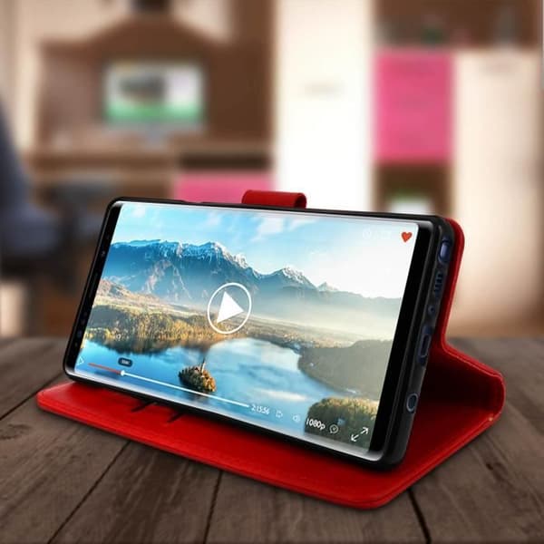 Kansi - AVIZAR - Samsung Galaxy Note 9 - Korttikotelo - Soft Shell - punainen Röd