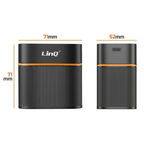 AA-batterioplader med 8 pladser og 4 AA lithium-ion-batterier 1.5V 6000 mWh LinQ Sort Svart