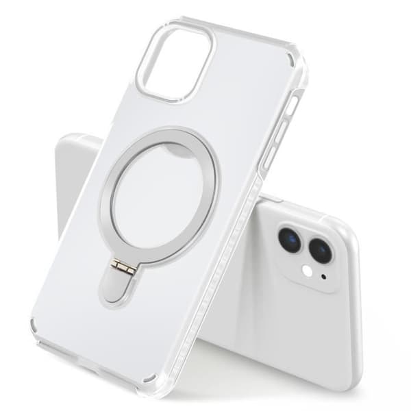 Coque MagSafe - iPhone 12 Pro/12 - Stødabsorberende - Fleksibelt Stativ - Hvid Vit