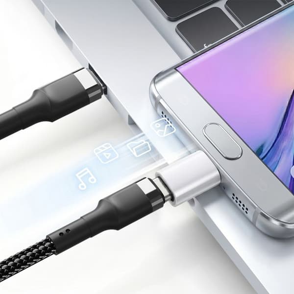 Mini USB-C -adapteri Micro-USB:lle latausta ja synkronointia varten Blue Star Hopea