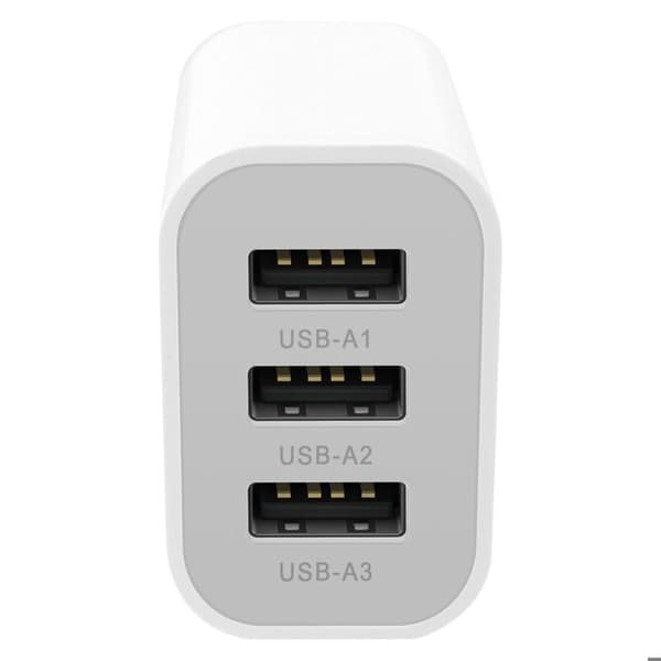 Triple USB vægoplader 15.5W kompakt format LinQ hvid Vit