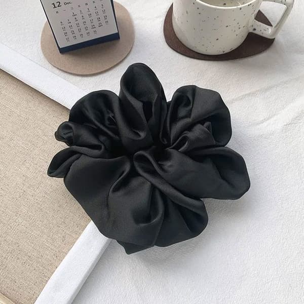 Chouchou - AVIZAR - Satin Uni Sort - Blød - Elegant - Accessory Kvinde Svart