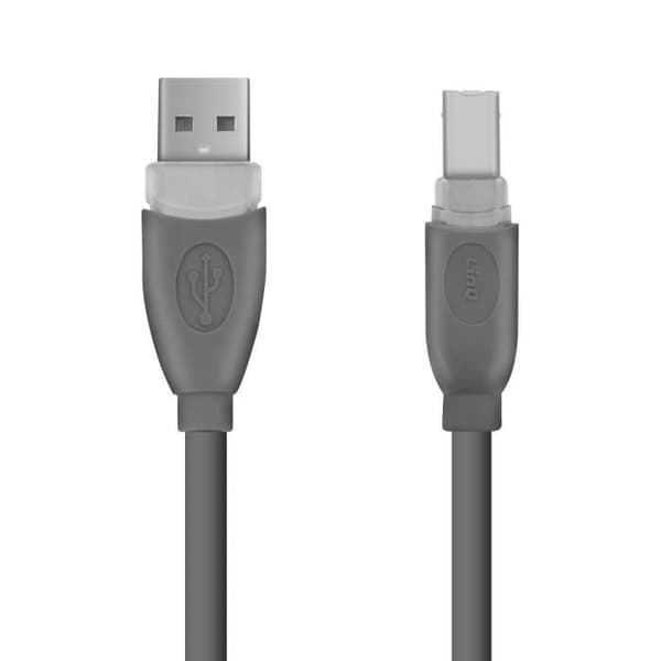 USB-A 2.0 - USB-B 2.0 kaapeli - LINQ - 3m - Nopea siirto - Vakaa yhteys - Harmaa
