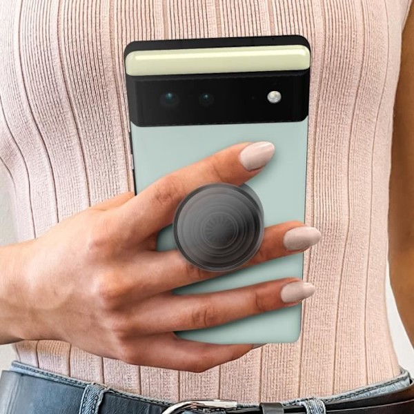 Telefonaccessory - POPSOCKETS - PopGrip - Sort Translucent - Ultra-let - Sammenklappelig genomskinlig svart