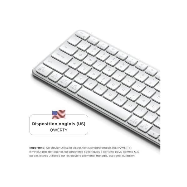 Bluetooth-tangentbord - SATECHI - Slim EX1 - QWERTY US - Aluminium - Multi-enheter 4-i-1