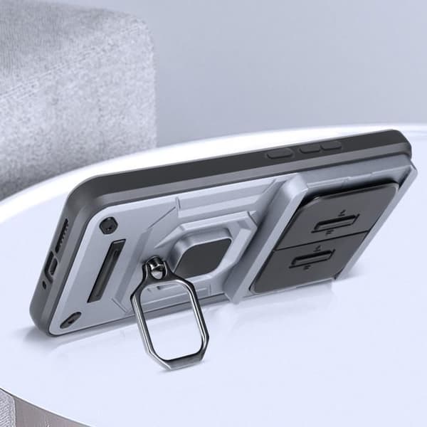 Fodral till Xiaomi 14 Ultra - AVIZAR - Sliding Camera Cover Support Ring - Grå Grå