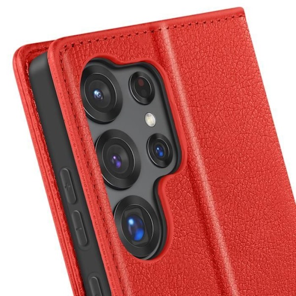 Samsung S25 Ultra Klipsilompakko ja Videotuki Punainen Röd
