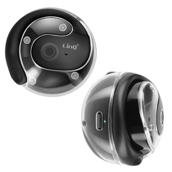 Bluetooth headset Clip Bone Conduction Micro Call Touch Tactile LinQ Black Svart