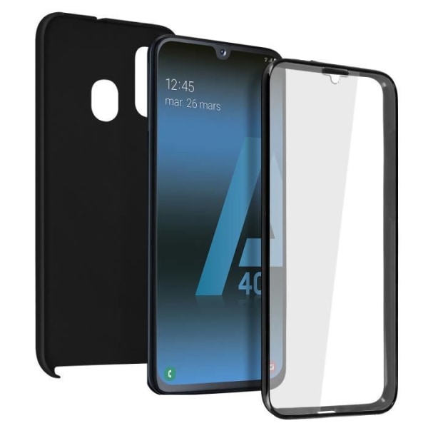 Samsung Galaxy A40 - AVIZAR - Kova Suoja - 360° Suojaus - Ultra-ohut - Kosketus Ylläpidetty Svart