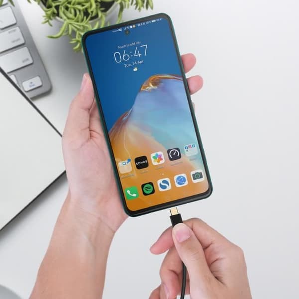 USB-C-kabel - AVIZAR - 2m - Power Delivery - Hurtig overførsel - Sort Svart