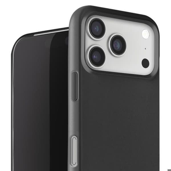 Cover - ADVARSELSE - iPhone 17 Pro - Silikone Sort - Blød Berøring - Justerbar Snor Svart
