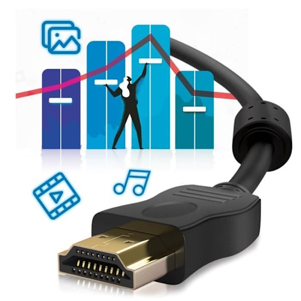 HDMI hane till VGA hane 15-stiftskabel 1,8 m ljud- och videoöverföring Svart