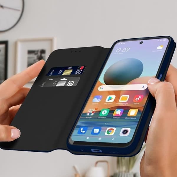 Folio-etui - AVIZAR - Xiaomi Redmi Note 10 5G / Poco M3 Pro - Natt blå - Videostøtte - Fuld beskyttelse Midnattsblå