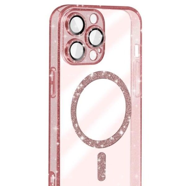 MagSafe Fodral för iPhone 14 Pro Glitter Silikon Rosa Champagne - AVIZAR - Halvstyv - Smidig - Blandad Rosa