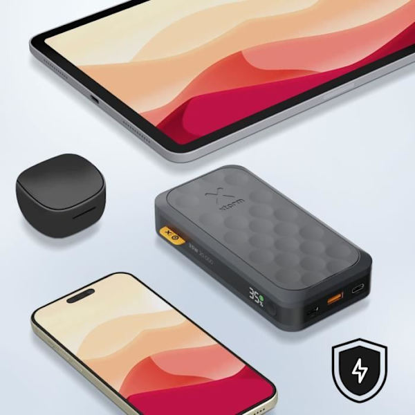 Batteri Extern - XTORM - Fuel Series 5 - 20000mAh - 2x USB-C - Kompakt LED Skärm Svart