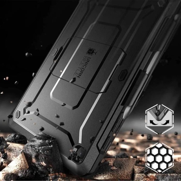 Coque Galaxy Tab S6 Lite - Supcase - Unicorn Beetle Pro - Svart - Heltäckande skydd - Stödfunktion Svart