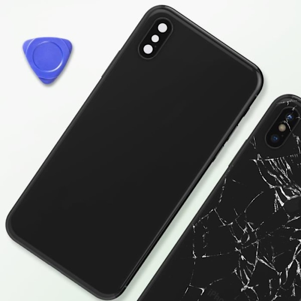 iPhone XS chassis med erstatningsglas bagpå Sort