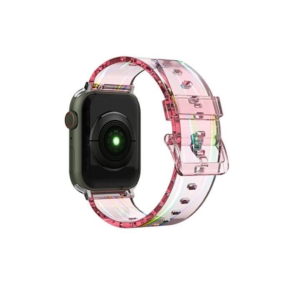 Ranneke Apple Watchille 42/44/45mm läpikuultava TPU Eko Pink Transparent