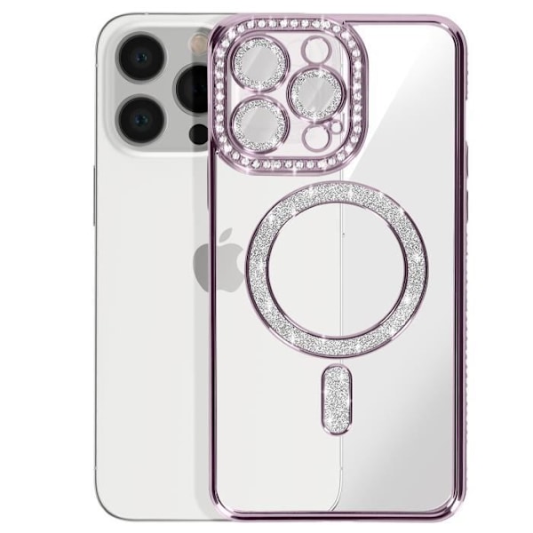 Coque Diamant pour iPhone 13 Pro MagSafe Contour Strass Violet Lila