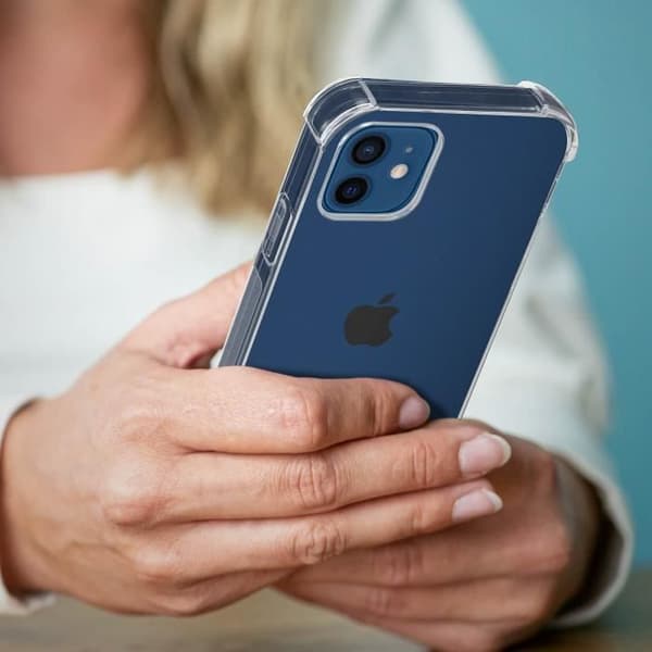 Coque Blød - iPhone 12 Mini - Fuld Beskyttelse - Gennemsigtig Klap - Spejleffekt Transparent