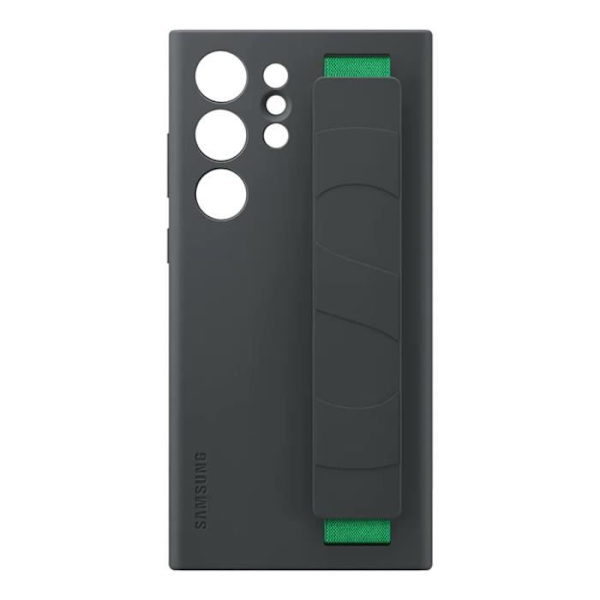 Kotelo Galaxy S23 Ultra Silicone Matt Finish -kangasnauhalla Original Black