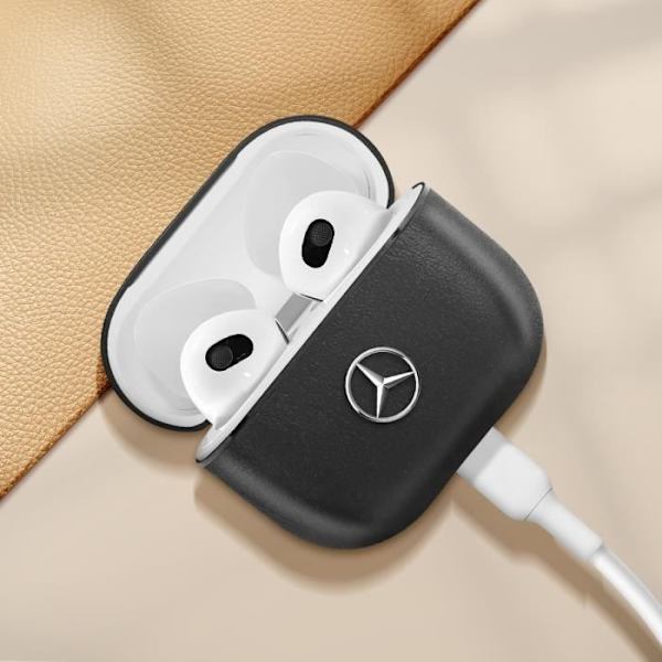 Aito Nahkakuori AirPods 3:lle - MERCEDES - Ohut ja Kevyt - Musta Svart