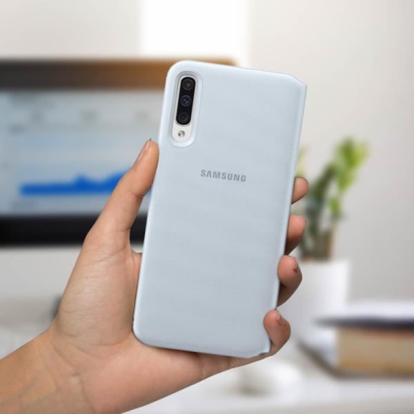 Galaxy A50 Plånboksfodral Hard Shell Plånboksfodral Original Vit