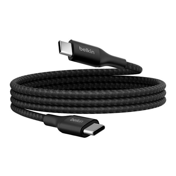 USB C-strømladerkabel 240W USB-IF-certificeret Nylonvævet 1m Belkin Sort Svart