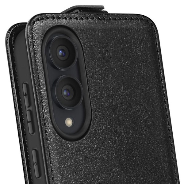 Housse Clapet Vertical til Samsung Galaxy S25 Edge Med Kortlomme Sort Svart