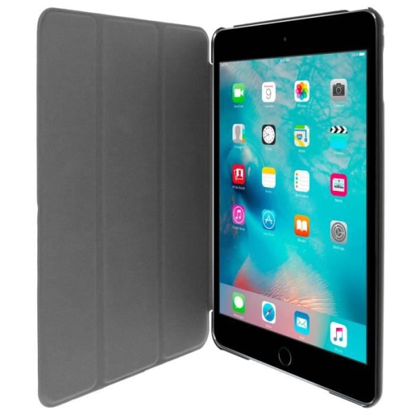 Étui til iPad Mini 4/2019 - Sort - Øko-læder - Multi positioner - Fuld beskyttelse - Videostøtte Svart