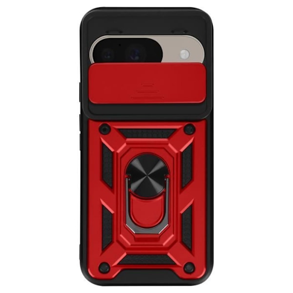 Coque för Google Pixel 9 och 9 Pro Ring Stöd Kamera Skydd Mayaxess Röd Röd