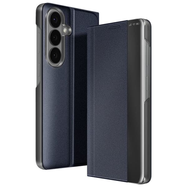 Fodral med lock för Galaxy S26, ultratunt bi-materialdesign med videostöd, midnattsblå Blå