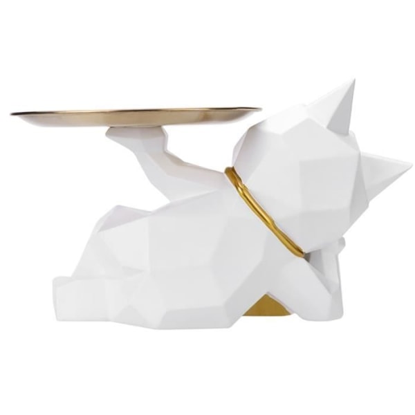 Kodinsisustus Kissapatsas 3D Resin Geometrinen mallitasku TechKidz White